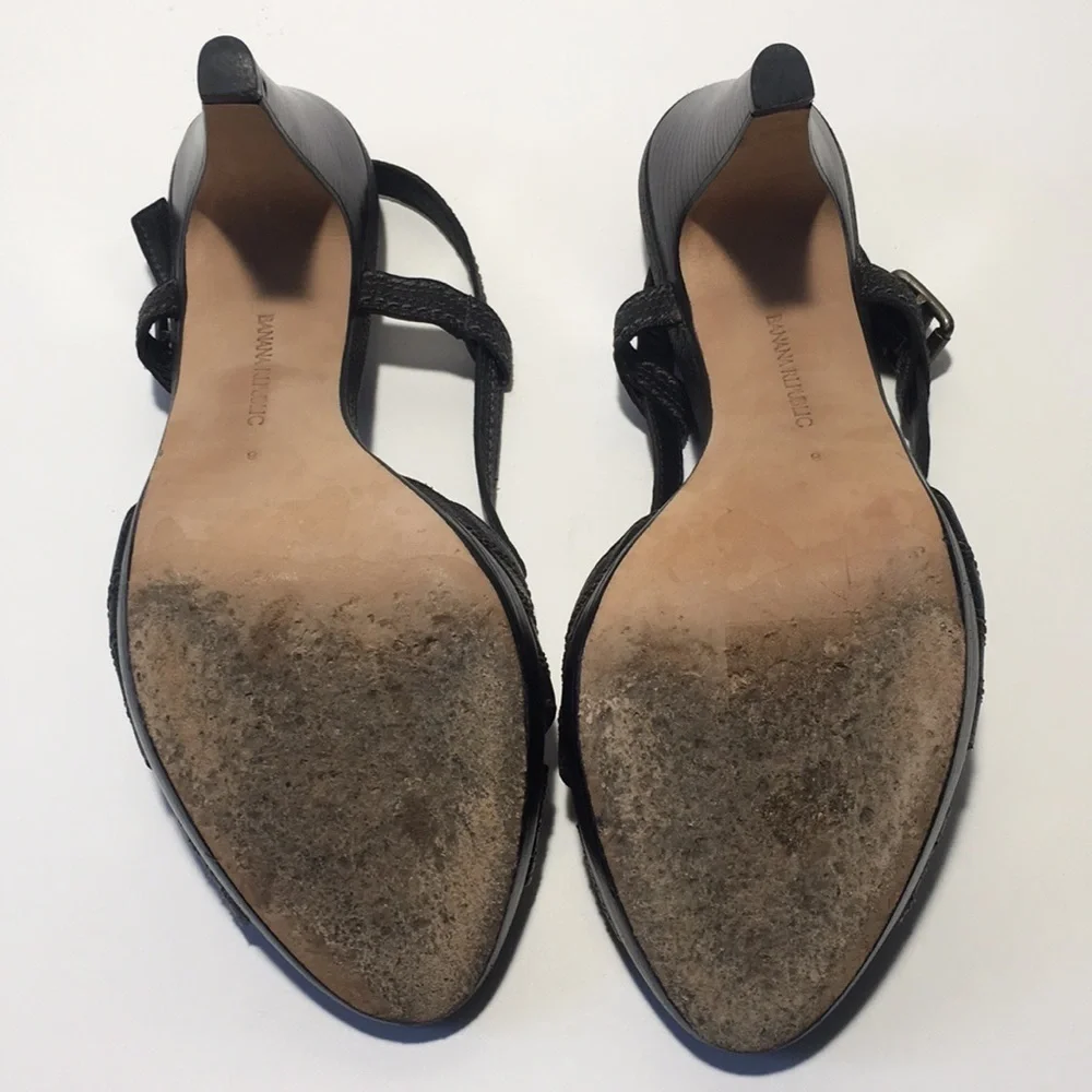 Banana Republic black platform Slingbacks